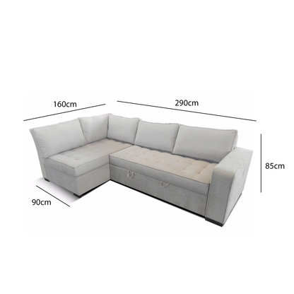 Beech wood corner sofa 290 x 160 cm - multiple colors - KM142