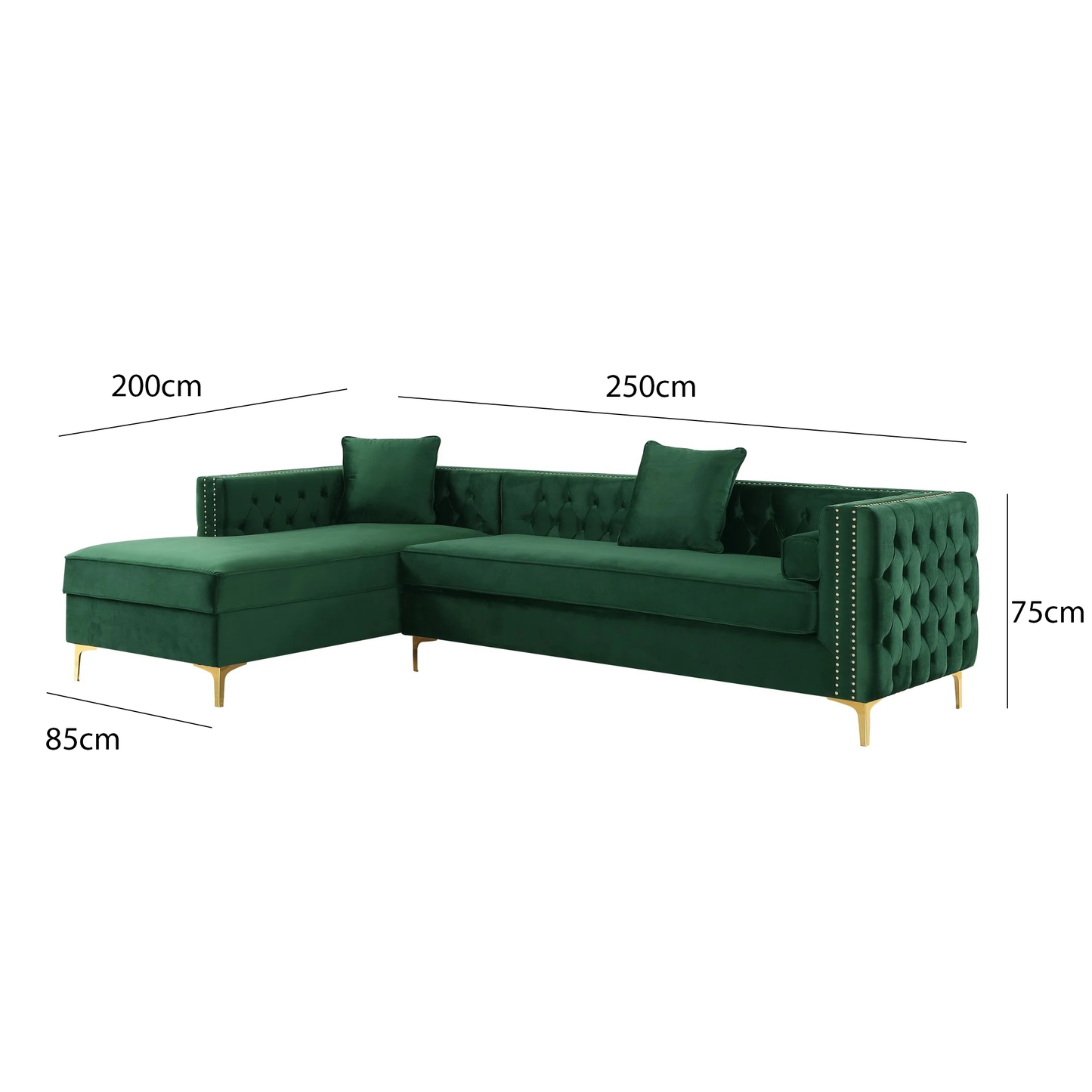 Corner sofa 250 x 200 cm - multiple colors - KM39
