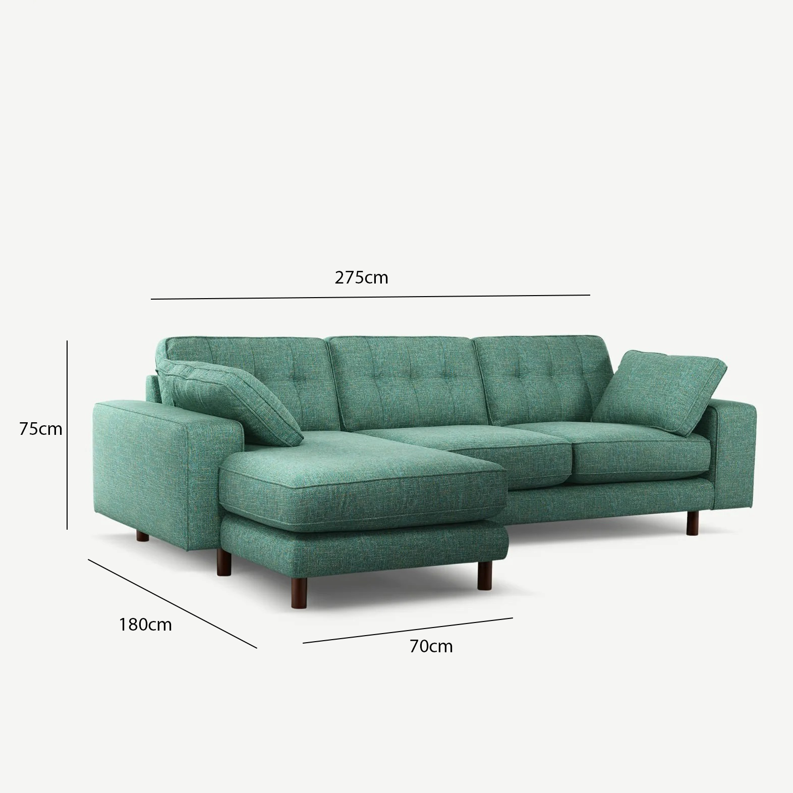 Corner sofa 180 x 275 cm multiple colors KM45 Chic Homz
