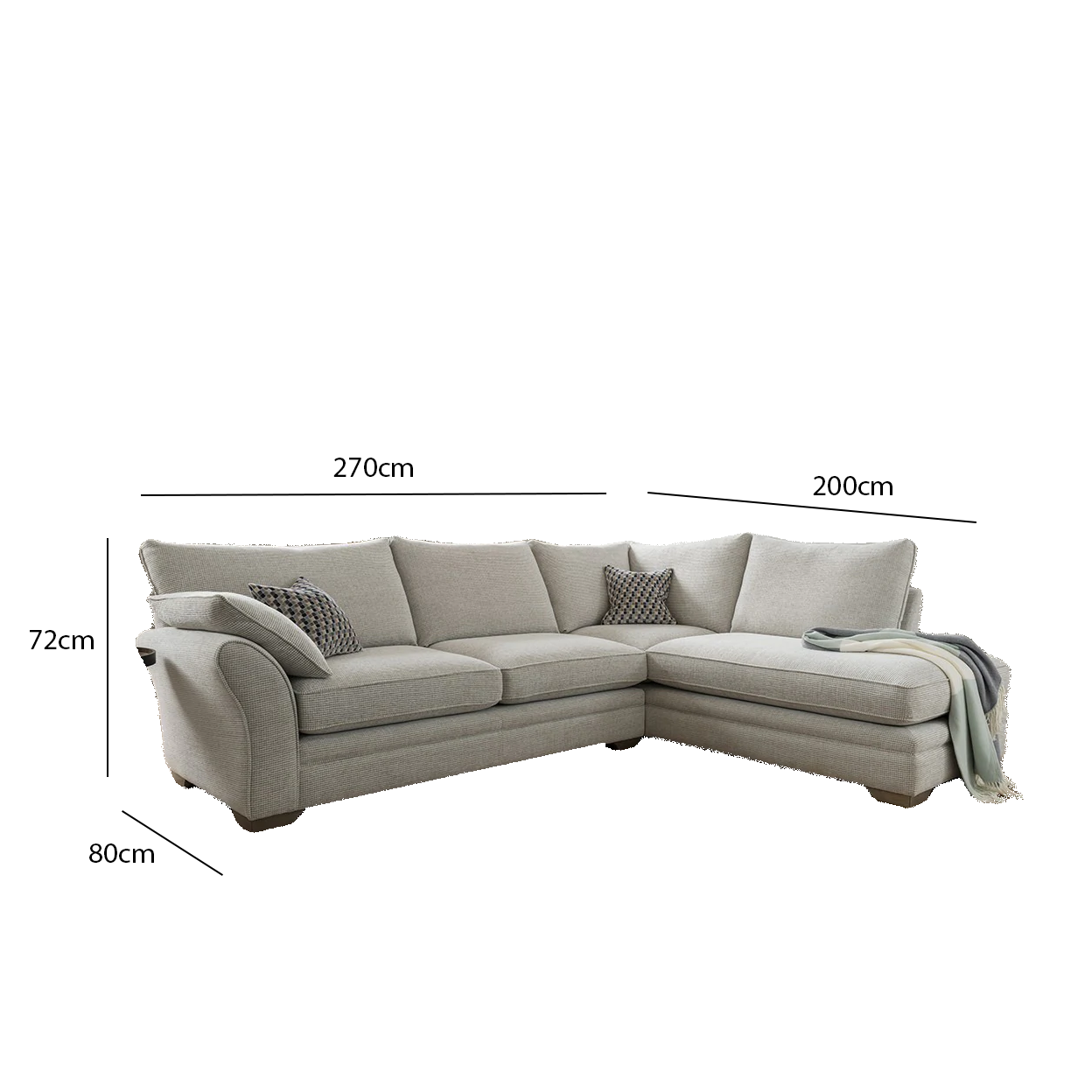 Corner sofa 270 x 200 cm - multiple colors - FUD54