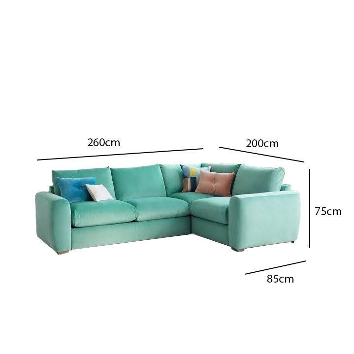 Corner sofa 260 x 200 cm - multiple colors - KM95