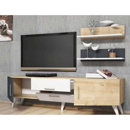 TV table with wall shelves - LOG224