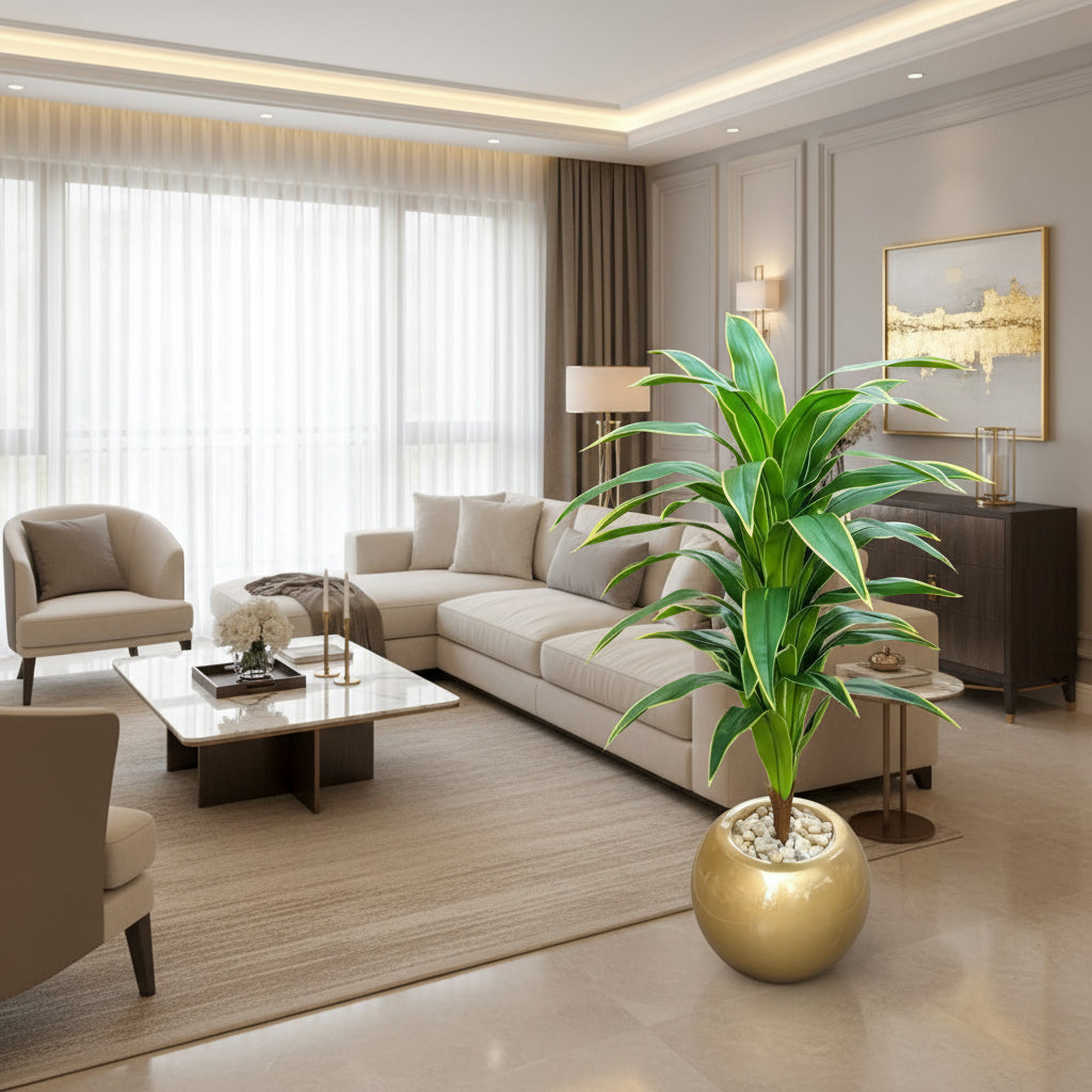 إناء زرع مع شجرة درة