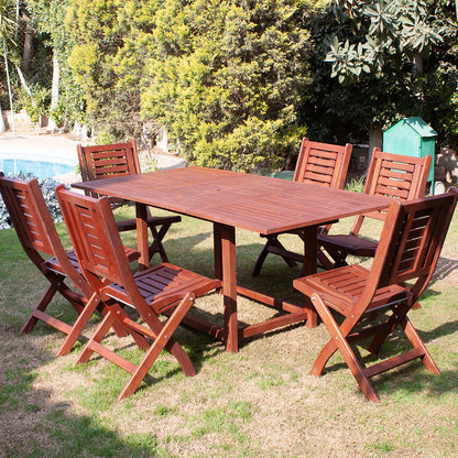 Outdoor Dining Table Foldable - 7 Pieces - JIA38