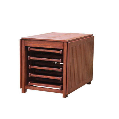 Outdoor Dining Table Foldable - 7 Pieces - JIA38