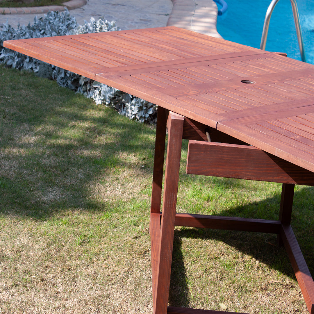 Outdoor Dining Table Foldable - 7 Pieces - JIA38