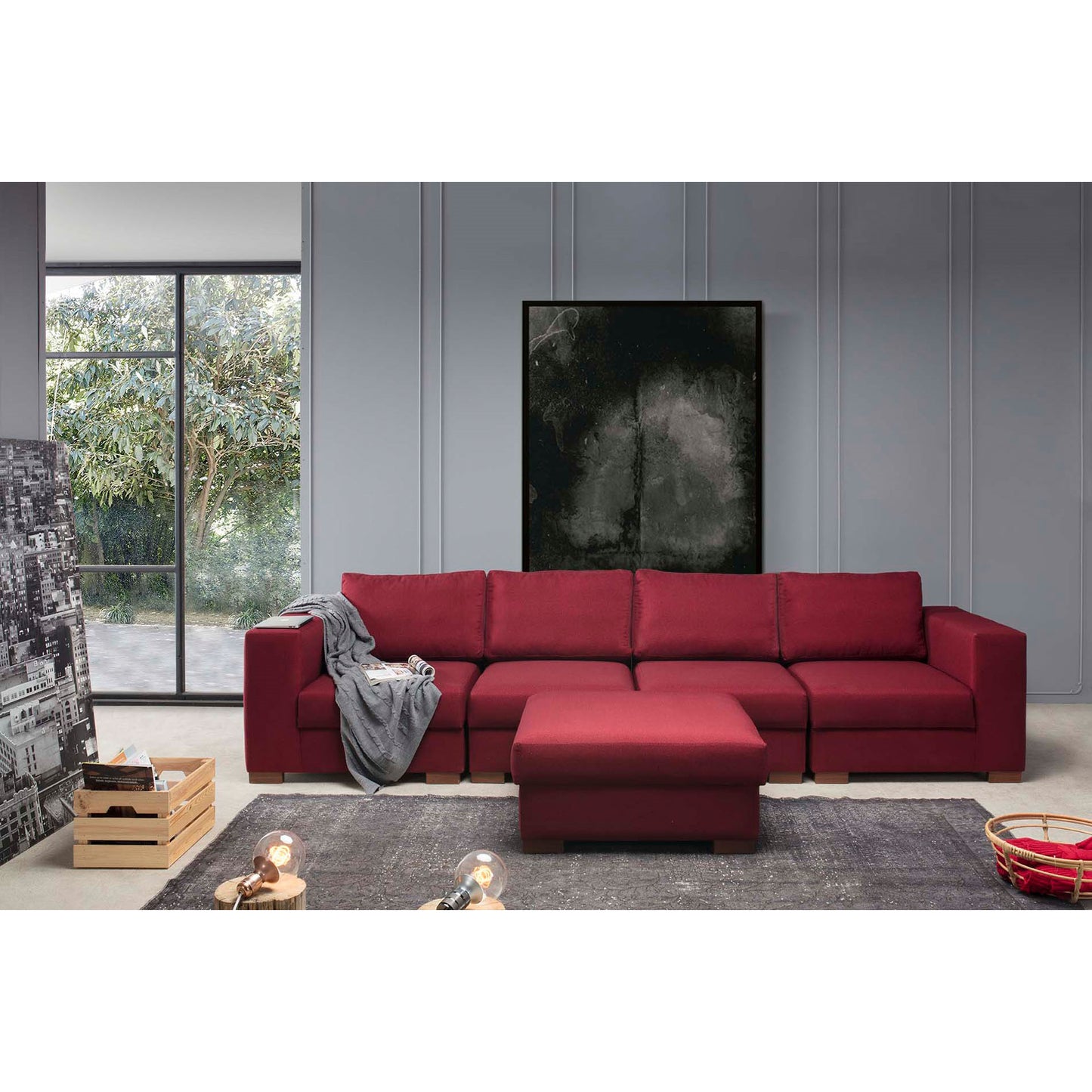 Sofa with Pouf 85×300 cm - DECO135