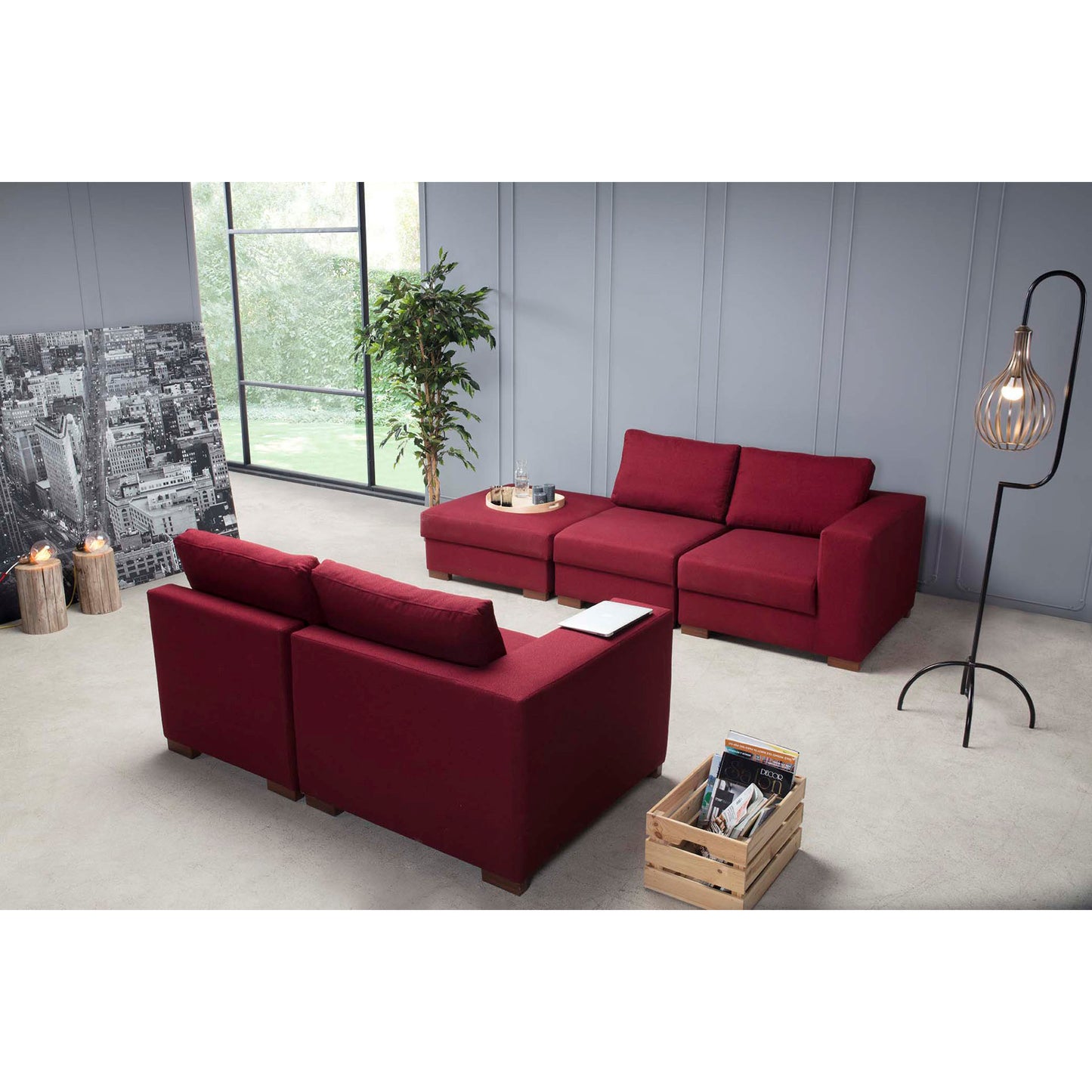 Sofa with Pouf 85×300 cm - DECO135