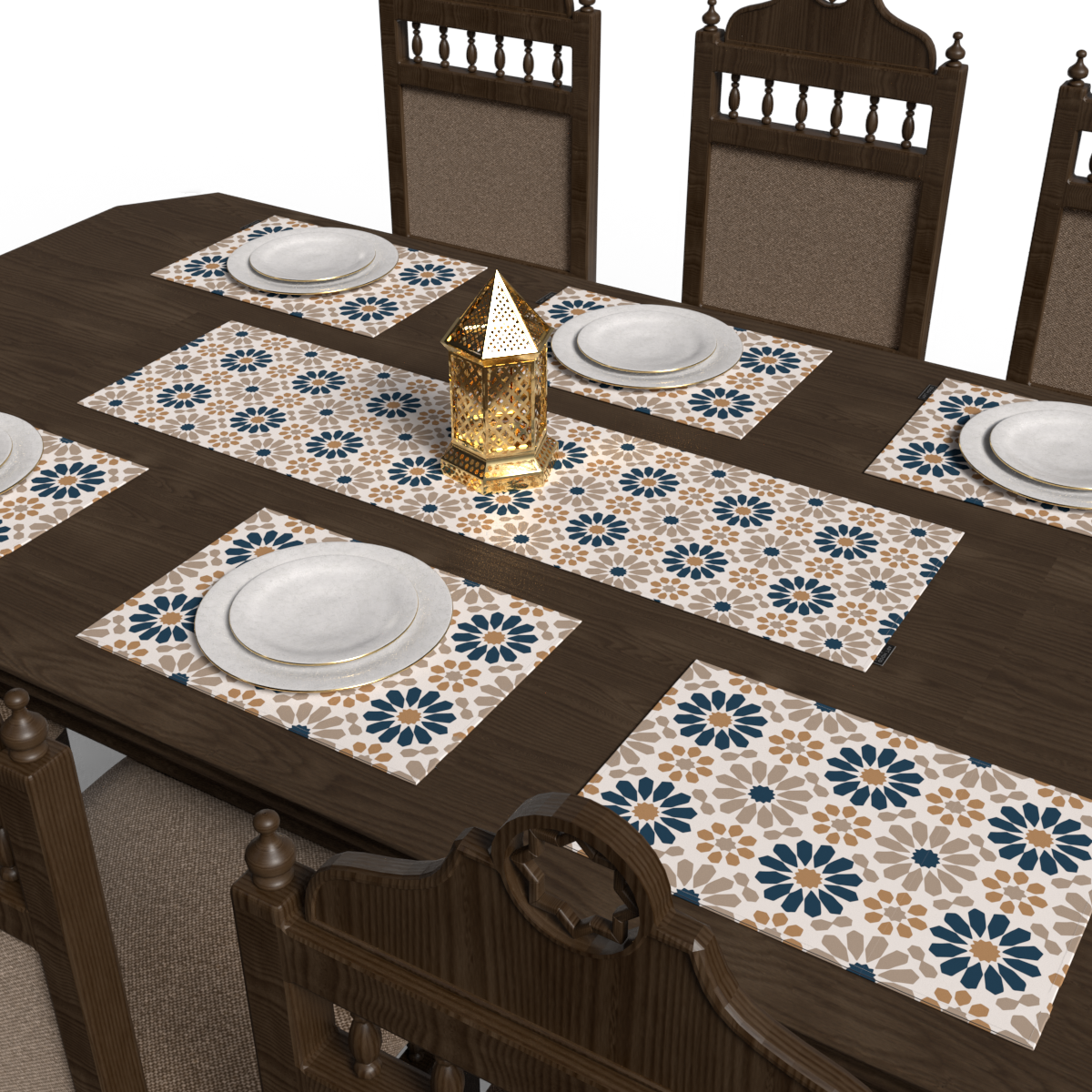 Runner and coaster set - 7 pieces - ROM28