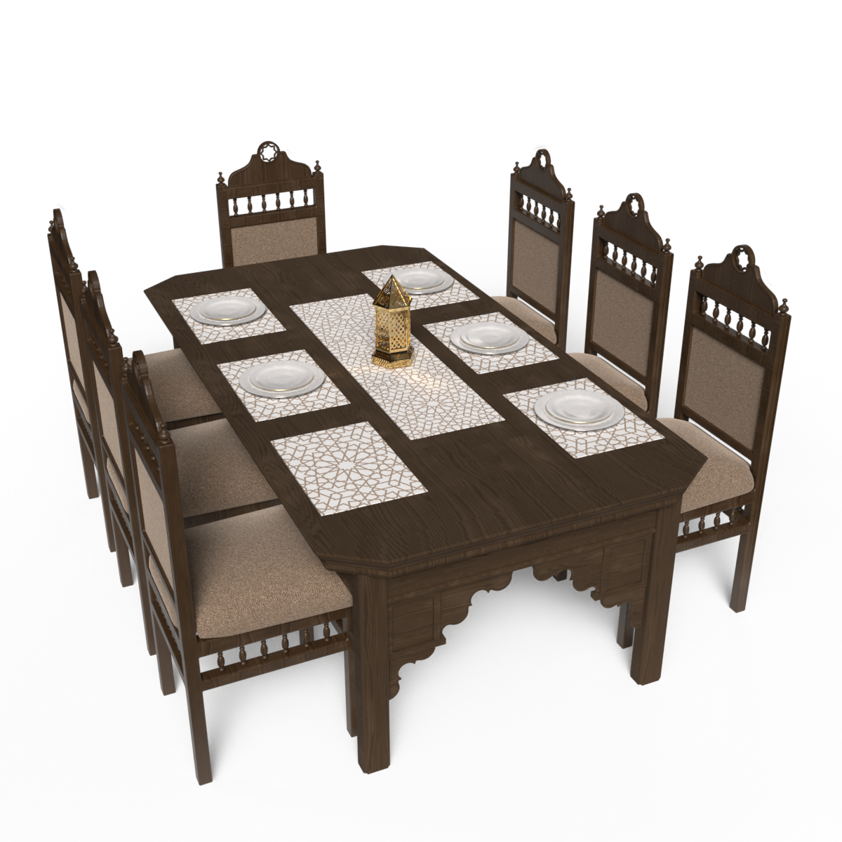 Runner and coaster set - 7 pieces - ROM34