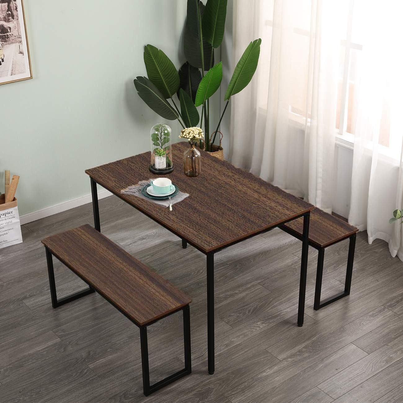 Dining table with 2 banquets - STAR57 – Chic Homz