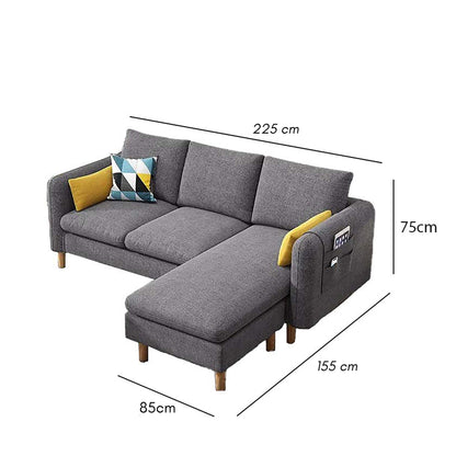 Beech wood corner sofa 225 x 155 cm-SBF16