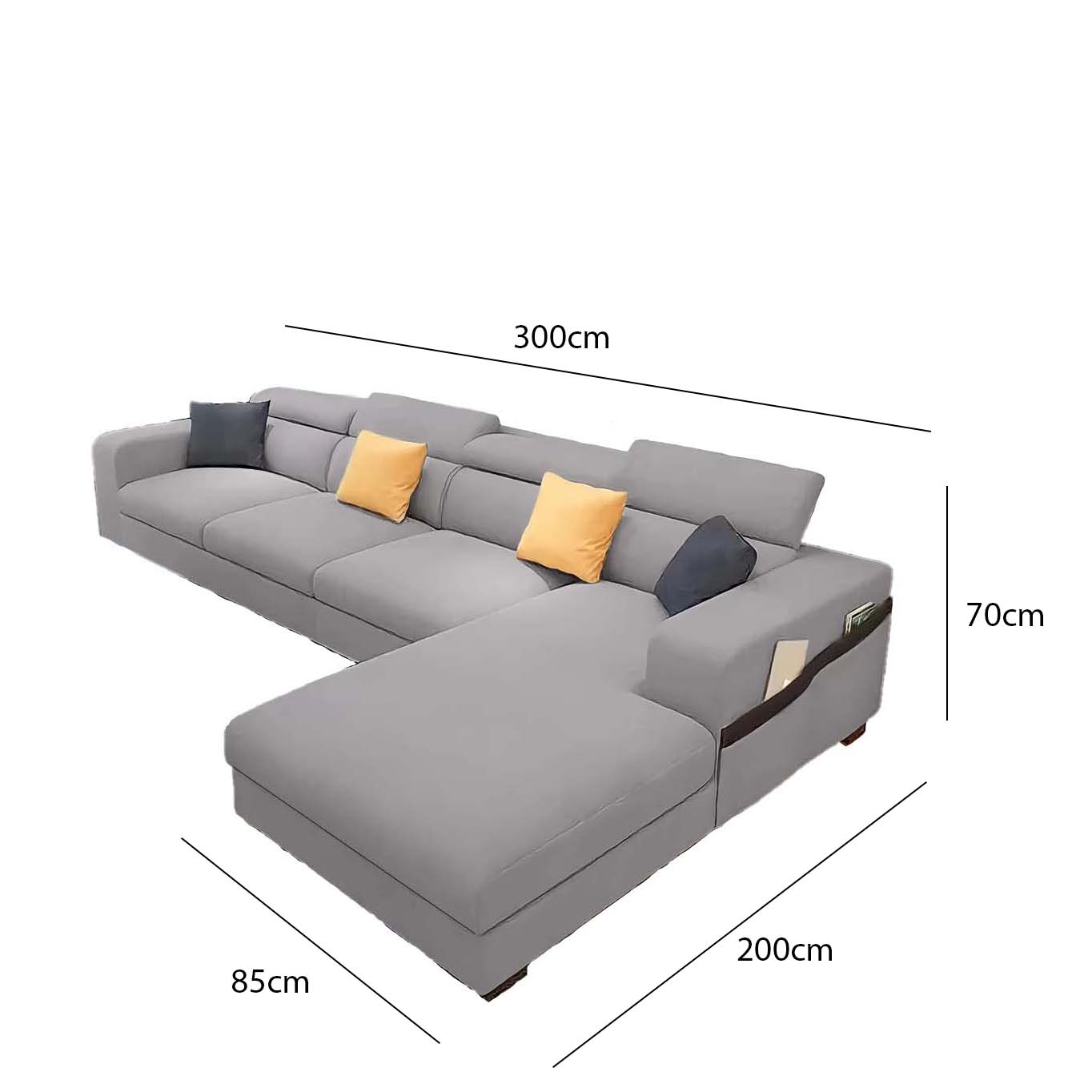 Beech Wood Corner Sofa 300 X 200 Cm SBF25 Chic Homz beech-wood-corner-sofa-300-x-200-cm-sbf25-chic-homz