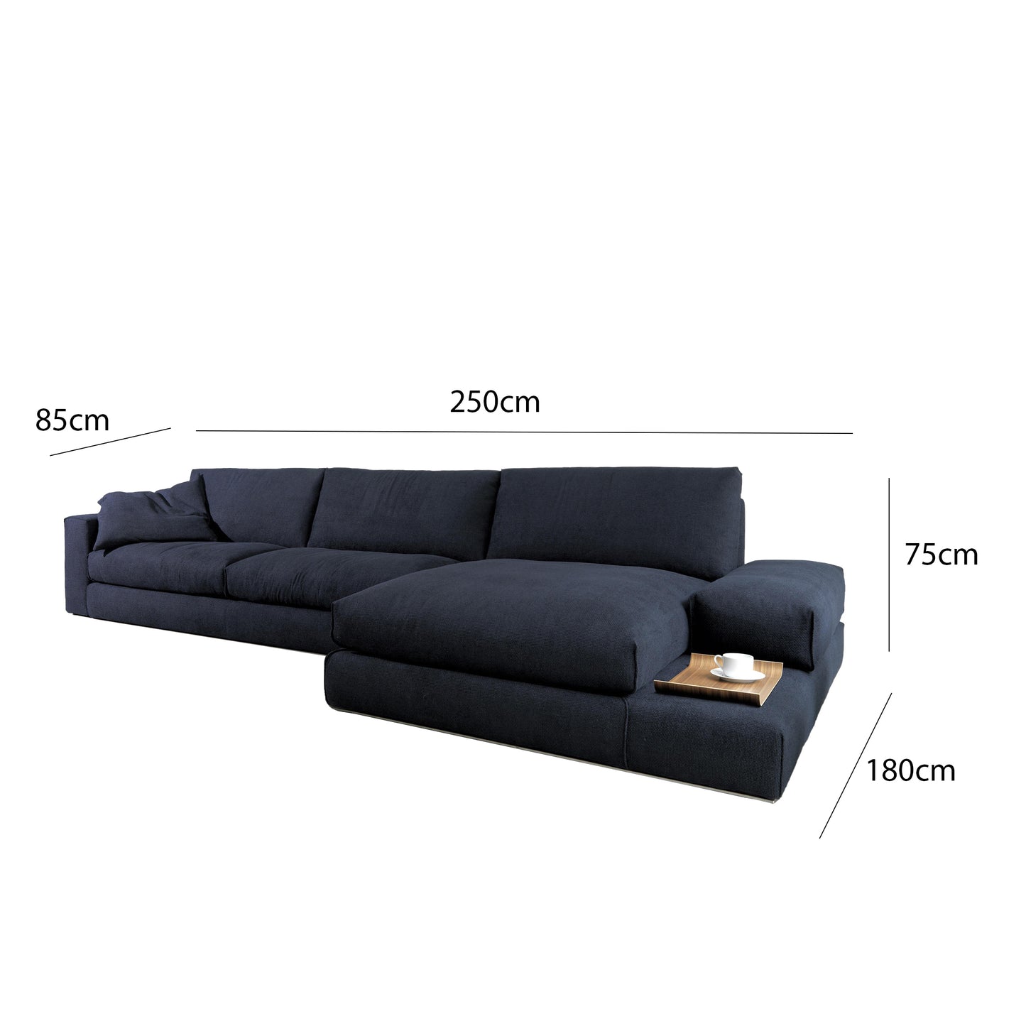 Beech wood corner sofa 250 x 180 cm-SBF29