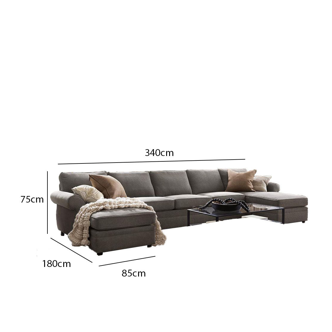 Beech wood corner sofa 340 x 180 cm-SBF66