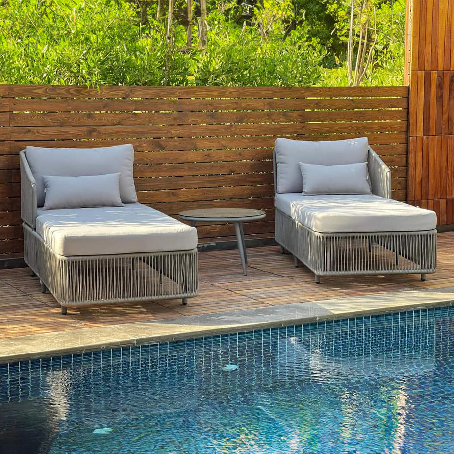 شيزلونج خارجي قطعتين مع ترابيزة