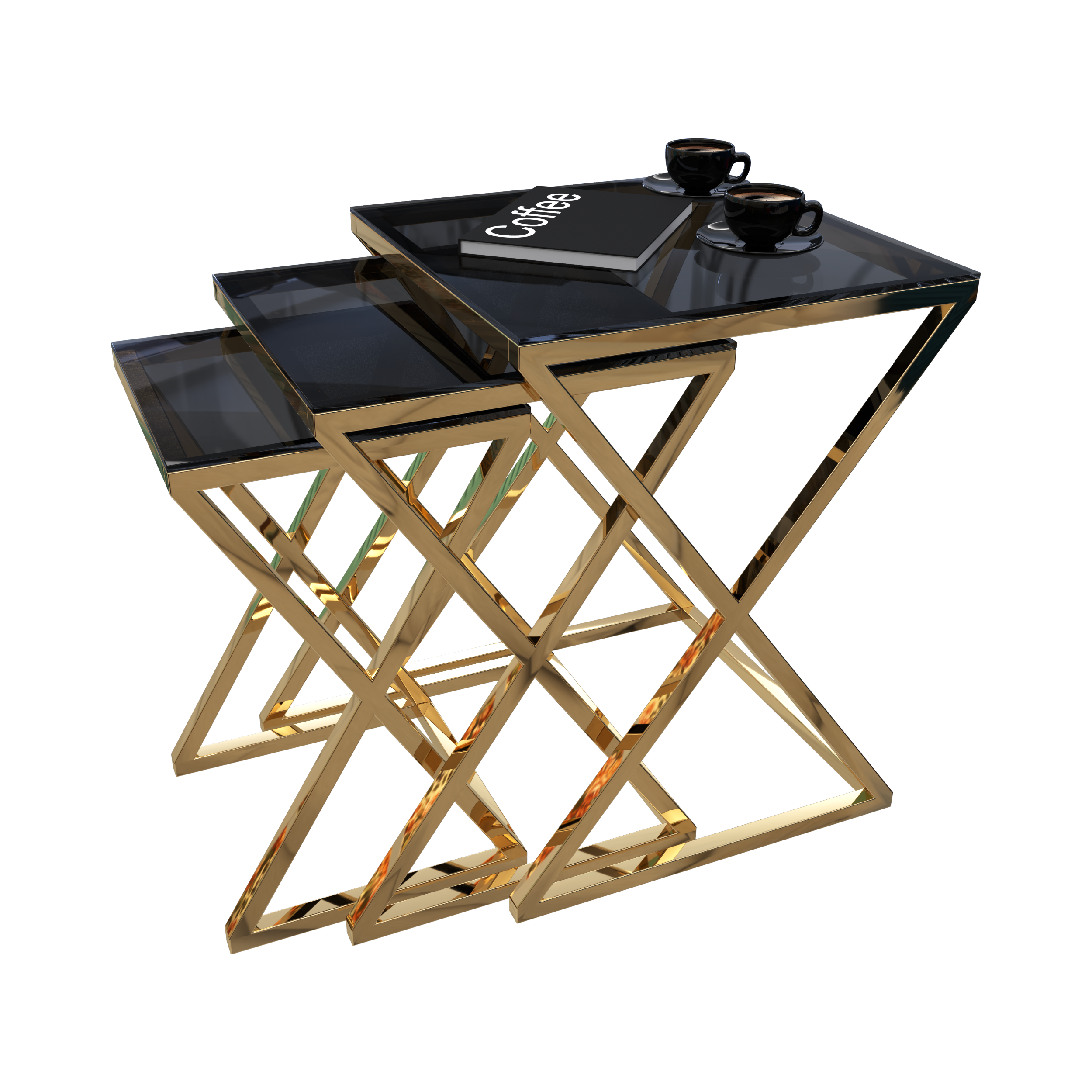 Side tables set - 3 pieces - OX48 – Chic Homz