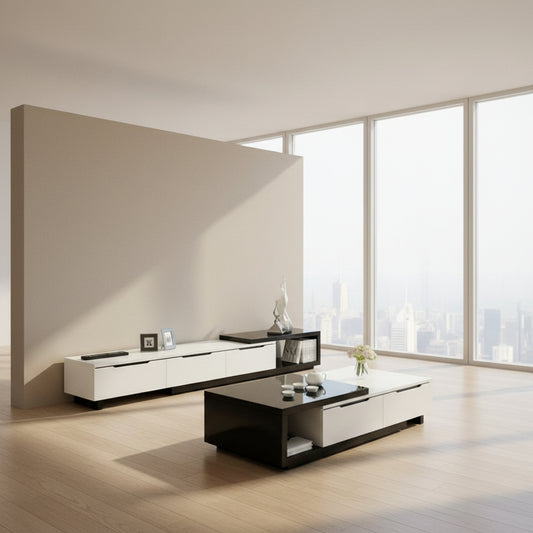 طقم ترابيزة تليفزيون مع ترابيزة قهوة