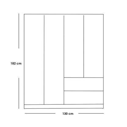 Wardrobe 182x130cm - TOP91