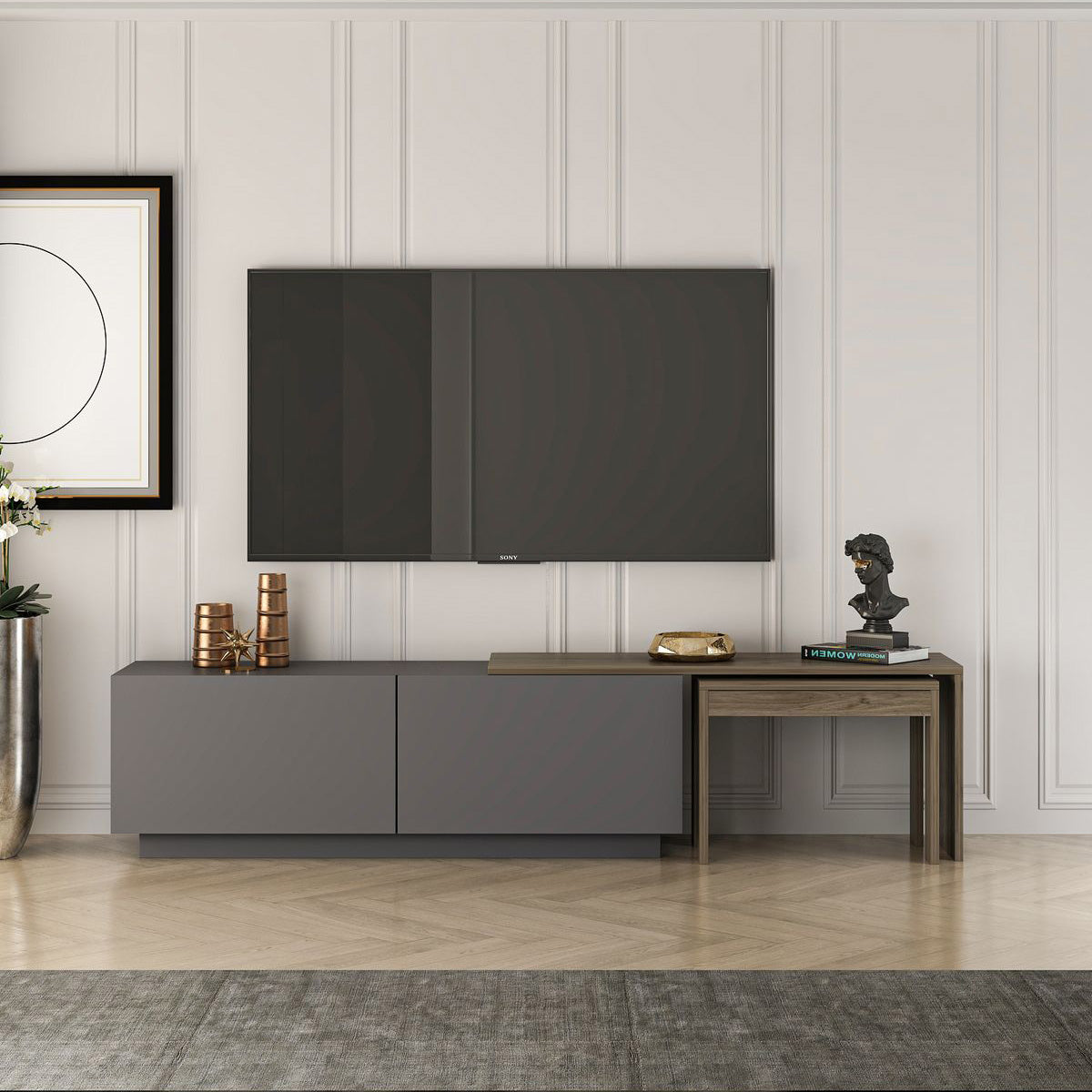 Tv Table Riyadh TV table 180 x 30 cm - CAT40 – Chic Homz