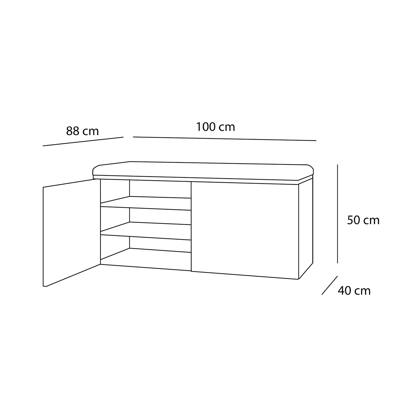 Banquet Shoe rack 100x40cm - MIRA32