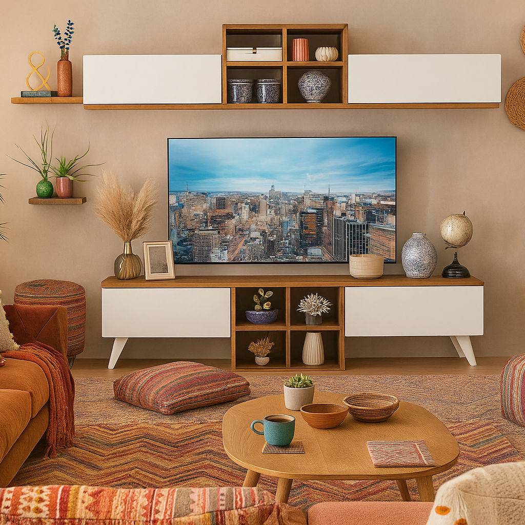 ترابيزة تليفزيون مع وحدة علوية