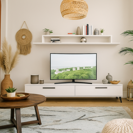 TV table with upper unit 160 x 35 cm - WM115