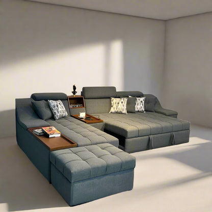 Storge Bed Corner Sofa  with pouf 200 x 340 cm - FAK301