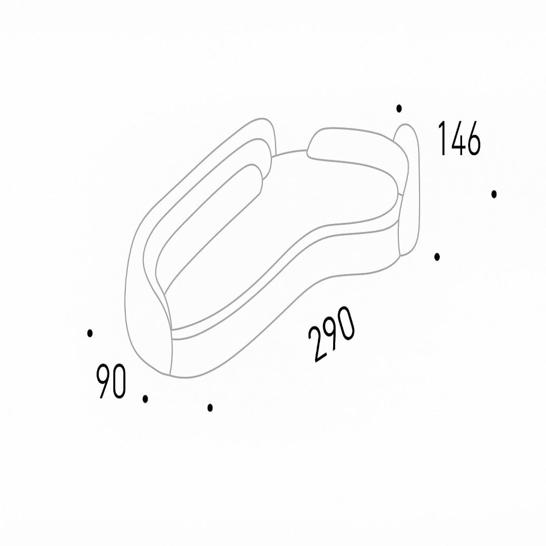 Beech wood sofa 290 x 146 cm - HMS28