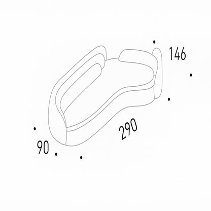 Beech wood sofa 290 x 146 cm - HMS28
