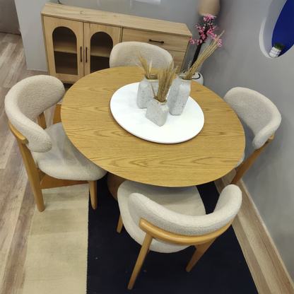 Beech wood dining table - 5 pieces - MES205