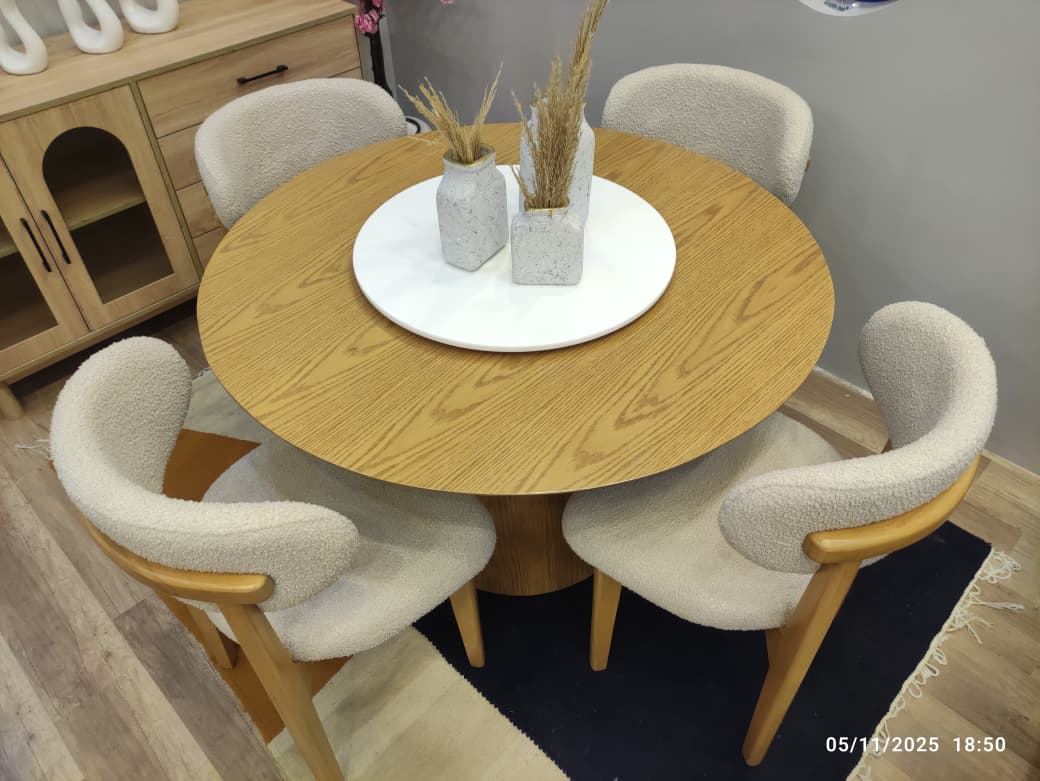 Beech wood dining table - 5 pieces - MES205
