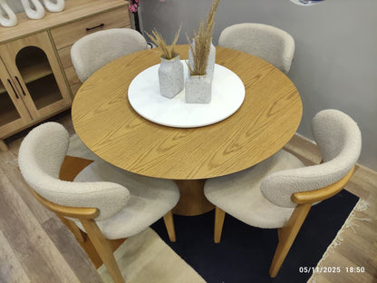 Beech wood dining table - 5 pieces - MES205