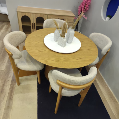 Beech wood dining table - 5 pieces - MES205
