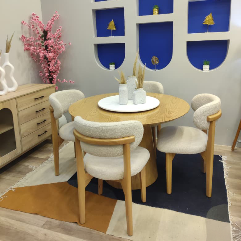 Beech wood dining table - 5 pieces - MES205