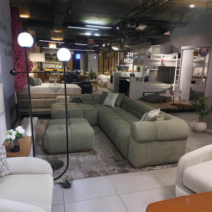 Corner sofa made of beech wood, 310 x 210 cm - RUK1