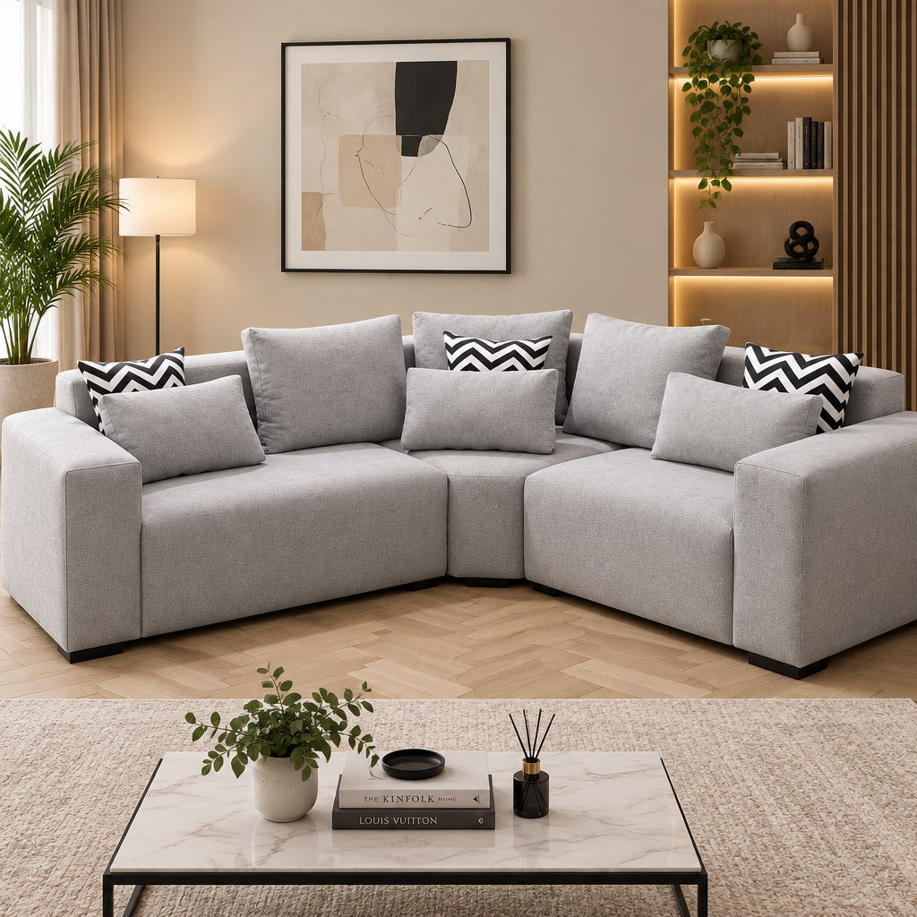 Beech wood corner sofa 230×210cm - RAIN17