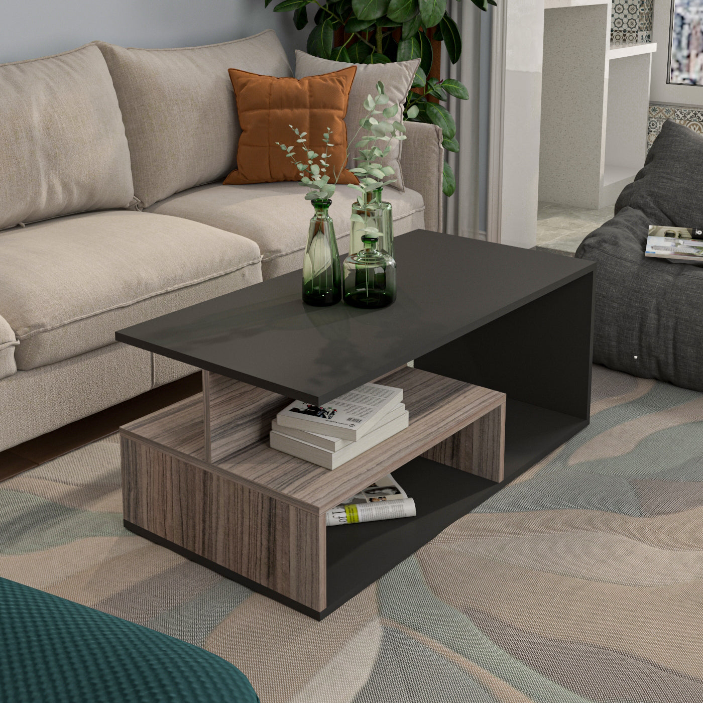 Coffee table 50 x 100 cm ZAF53 Chic Homz