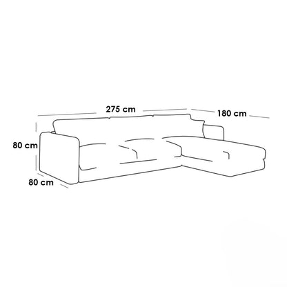 Beech wood corner sofa 275x180cm - COZ2