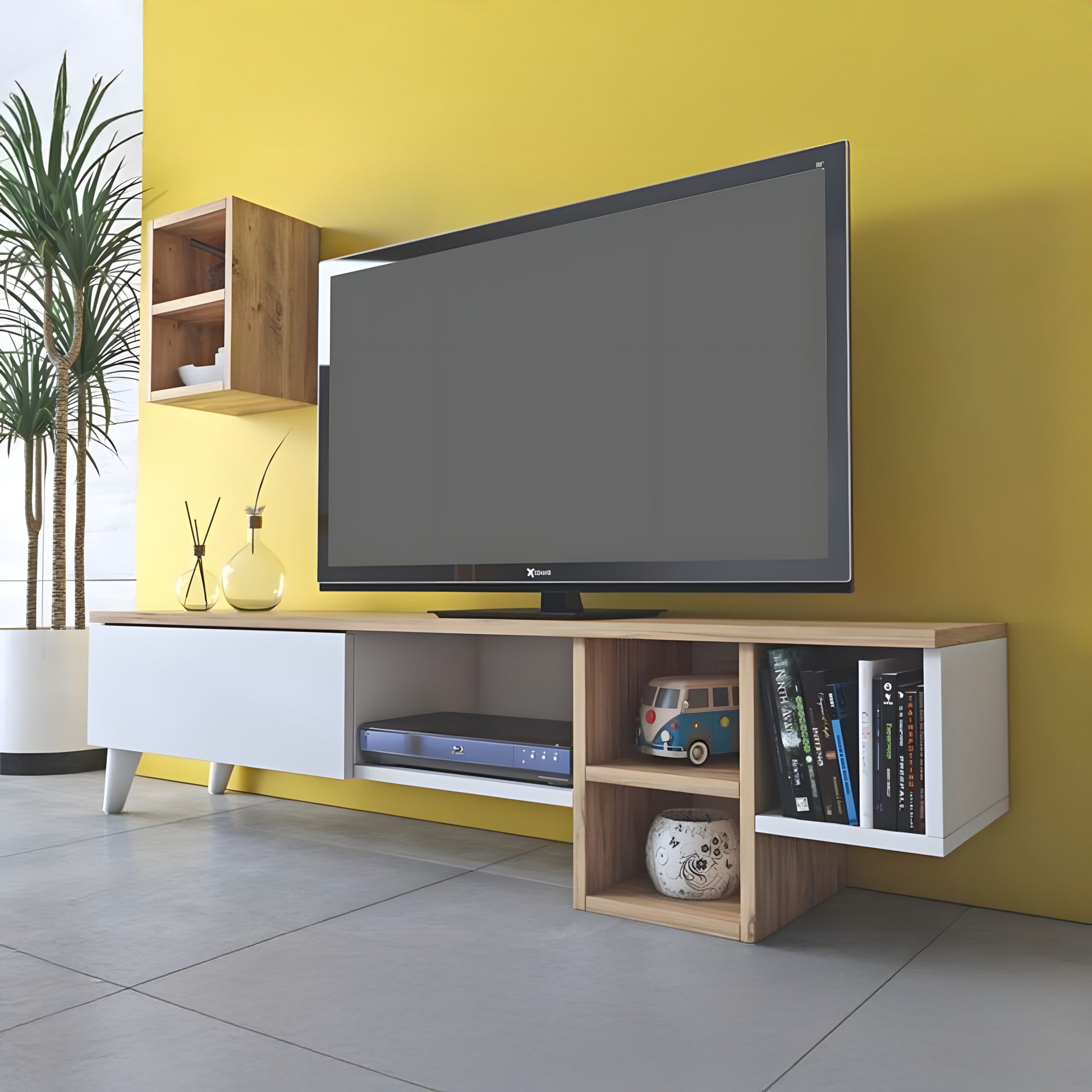 ترابيزة تليفزيون مع وحدة أرفف