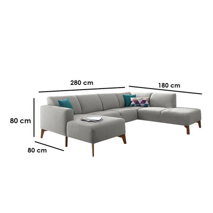 Beech wood corner sofa 280x180cm - COZ1