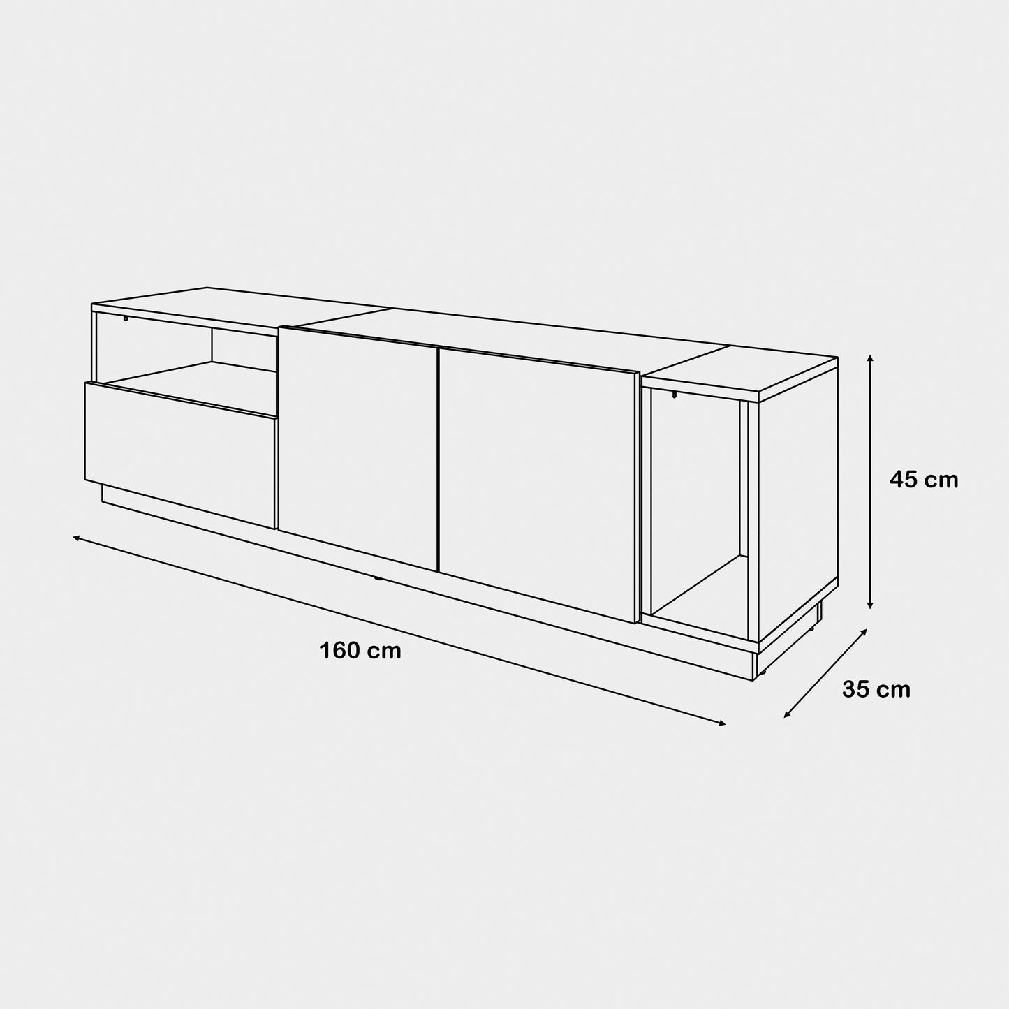 TV table 35 x 160 cm - ZAF117