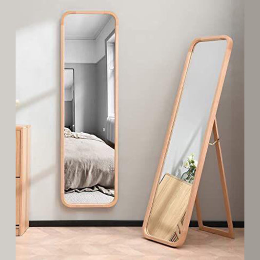 Natural wood stand mirror 60 x 160 cm - DOR215