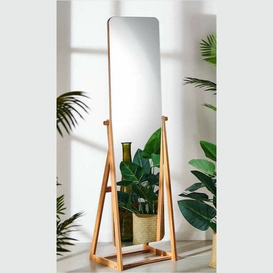 Natural wood stand mirror 47 x 180 cm - DOR225