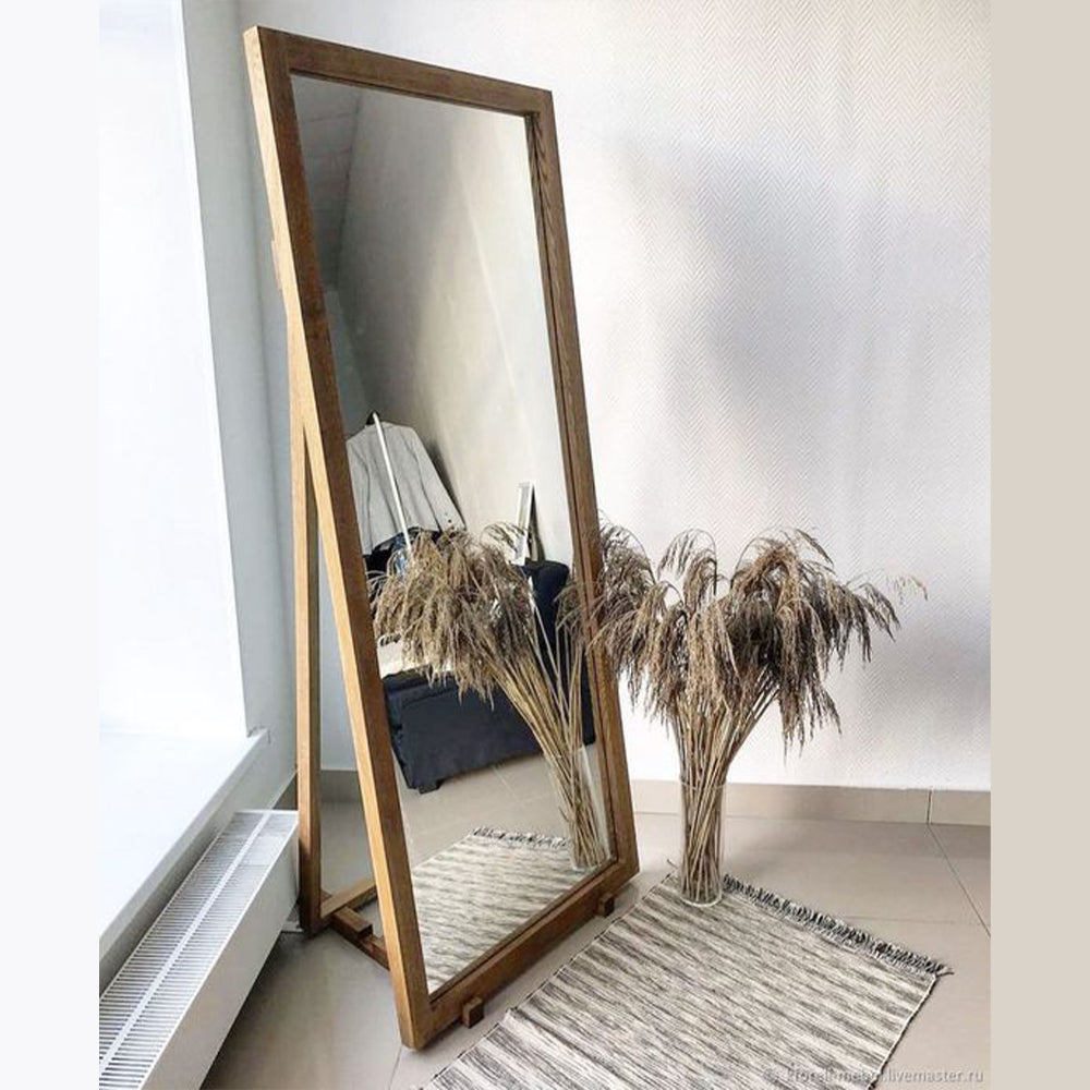 Natural wood stand mirror 70 x 175 cm - DOR231