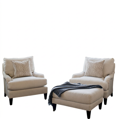 Two chairs with pouf - 3 pieces - FUD302