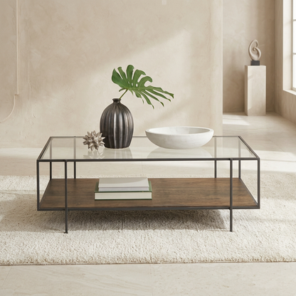 Coffee table with glass top 60x120cm - ATT17