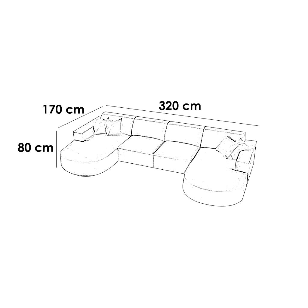 ركنة خشب زان 320×170سم - KEY52