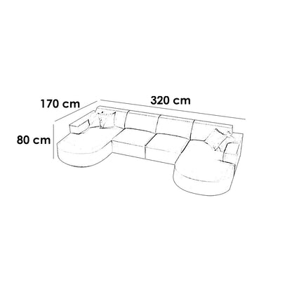 ركنة خشب زان 320×170سم - KEY52