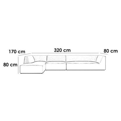 ركنة خشب زان 320×170سم - KEY54